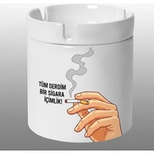 Sartre Art  Tüm Dertlerim Tasarımlı Hediyelik Kokusuz Söndür At Küllük Kül Tablası