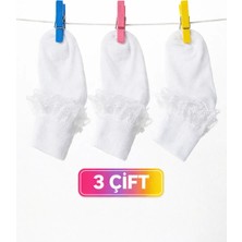 Algitsin O L A Kız Çocuk Dantelli Çorap 3 Lü Set