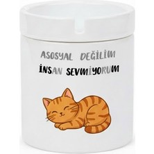 Sartre Art A Sosyal Değilim Insan Sevmiyorum Tasarımlı Kokusuz Söndür At Küllük Kül Tablası