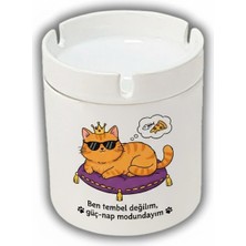 Sartre Art   Ben Tembel Değilim Güç Nap Modundayım Tasarımlı Hediyelik Kokusuz Söndür At Küllük Kül Tablası