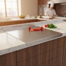 Farmtokid Paslanmaz Çelik Tezgahlık – Çift Büküm 60X60 cm - 304 Kalite Outlet Ürün