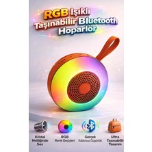 FaroxTech Kablosuz Mini Ses Bombası - Renkli LED Işıklı Taşınabilir Bluetooth Hoparlör (Güçlü Bas)