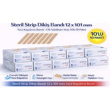 Lims Store Steril Strip Dikiş Bandı 12 x 101 mm Yara Kapatma Bandı Cilt Sabitleyici Strip 10’lu 10 Paket
