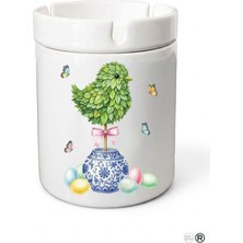 Sartre Art  Blue Blanc Serisi Cici Kuş Tasarımlı Hediyelik Kokusuz Söndür At Küllük Kül Tablası