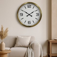 Epilons 60 cm Gold Metal Dekoratif Duvar Saati