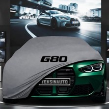 ULTRASHOP Bmw M3 G80 (2019-) Kumaş Oto Branda Araç Brandası Gri Renk Kumaş Penye Araba Brandası Pratik Araç Örtüsü