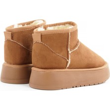 Rella Taba Içi Kürklü Süet Kadın Bot - Sıcak Rahat Günlük Kışlık Bilek Bot