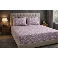 Vionetta Pamuklu Kalpli Lila Yastık Kılıflı Lastikli Çarşaf Seti
