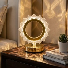 Epilons Uravas Store® Güneş Şeklinde Kristal LED Masa Lambası – Dokunmatik, 3 Renk Işık Modlu, Şarjlı Mini