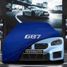 ULTRASHOP Bmw 2 Serisi G87 (2023-) Kumaş Oto Branda Araç Brandası Mavi Renk Kumaş Penye Araba Brandası Pratik Araç Örtüsü