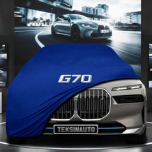 ULTRASHOP Bmw 7 Serisi G70 (2023-) Kumaş Oto Branda Araç Brandası Mavi Renk Kumaş Penye Araba Brandası Pratik Araç Örtüsü
