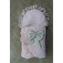 Urfakent Yenidoğan Dörtlü Koza Dantelli Kız Kundak Bebek Battaniyesi