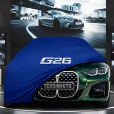 ULTRASHOP Bmw 4 Serisi G26 (2020-) Kumaş Oto Branda Araç Brandası Mavi Renk Kumaş Penye Araba Brandası Pratik Araç Örtüsü