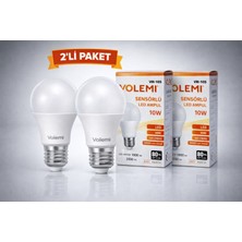 Epilons Volemi VM-10S Sensörlü LED Ampul 10W 2000 Lümen E27 Duy 50000 Saat Ömür Enerji Tasarruflu Beyaz Işı