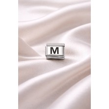 Epilons Nomination Uyumlu M Harf Charm | Çelik Bileklik Aksesuarı | Kişiye Özel Harf Modülü | &