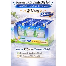 Epilons Ksmart Kürdanlı Diş Ipi 30 Adet Floss Picks Diş Arası Temizleyici 24 Paket