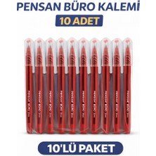 Epilons Pensan Büro 2270 Kırmızı Tükenmez Kalem 1.0 mm Medium Yerli Üretim 10 Adet