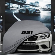 ULTRASHOP Bmw 3 Serisi G21 (2019-) Kumaş Oto Branda Araç Brandası Gri Renk Kumaş Penye Araba Brandası Pratik Araç Örtüsü