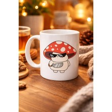 Urfakent Sevimli Cool Mantar Tasarımlı Porselen Kupa Model 87 – Eğlenceli Karakter Desenli Kahve & Çay Kupası – Hediye Fikirli Kupa