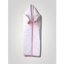 Urfakent Yenidoğan Kalp Baskılı Fermuarlı Kadife Bebek Battaniyesi