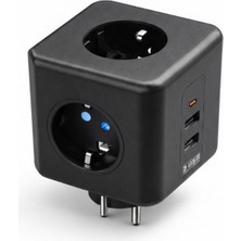 Zero Land Hnrlishp Elektronik Cihazlar Için Akım Korumalı 3 Prizli Usb’li Küp Priz