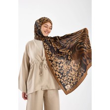 lavinscarfs Lavin Scarfs Zeopar Koleksiyonu Pamuk Viskon Şal Taba
