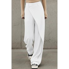 Bs Hood x Nurbeli Kadın Asimetrik Tasarımlı Düğme Kapama Palazzo Pantolon