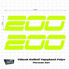 NS200 Motosiklet Orjınal Grenaj Stıcker (200) Florasan Sarı