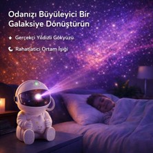 Rose Teknoloji Astronot Şekilli Galaksi Projeksiyon Gece Lambalı Kumandalı Çocuk Odası Uzay Lambalı