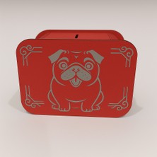 Lims Store Köpek Kumbara - Ağaç Işleme -Ceviz Ağacı-Kırmızı