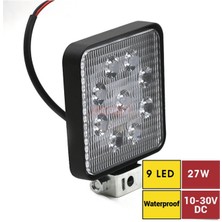 Çalışma Lambası 9 LED Kare   27W  10-30V Oto Aksesuar Premium