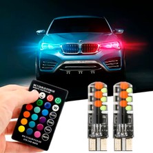 T10 LED Ampul Kumandalı Rgb Çok Fonsiyonlu   ( 002607 ) Oto Aksesuar Premium