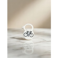 Onyx Mini Emoji Airtag Kılıfı - Gizli Takip Tutucu Anahtarlık (3d Baskılı, Beyaz/siyah Şık Tasarım)