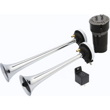 Fala Fala Korna 24V Roleli Krom Borulu  Motorlu Oto Aksesuar Premium