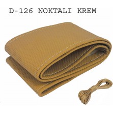 Direksiyon Kılıfı Dikmeli Noktalı Krem Oto Aksesuar Premium