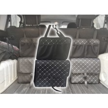 Arka Koltuk Çanta Tip Organizer Kapitone Deri Siyah Beyaz Ip Oto Aksesuar Premium