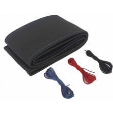 Direksiyon Kılıfı Dikmeli Pedli 48CM Noktalı Mavi  D133 Oto Aksesuar Premium