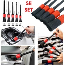 Detay Temizlik Fırçası Seti   5 Farklı Boy Oto Aksesuar Premium