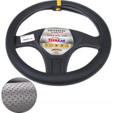 Direksiyon Kılıfı Poşetli Geçme 38CM N.siyah Yüzük Sarı Oto Aksesuar Premium