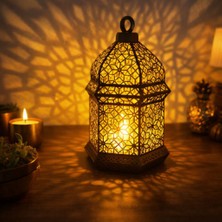 3D Boyuthane LED Mumlu Otantik Fener Lamba