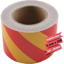 Fosfor Bant Çapraz 9,2 CMX25M Sarı-Kırmızı Oto Aksesuar Premium