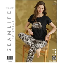 Royam Seamlife Kadın Extra Yumuşak %100 Pamuk Milan Kısa Kollu Pijama Takımı