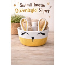 Jasper Bunnybox Jüt Ip Sarı Sevimli Tavşan Düzenleyici Sepet Organizer