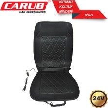 Isıtmalı Minder Siyah Çakmaklıklı Kademeli 24V  Tek Oto Aksesuar Premium