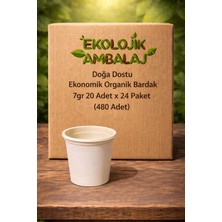 Ekolojik Ambalaj Doğa Dostu Organik Mısır Nişastası Ekonomik Bardak 7gr 200CC 20 Adet x 24 Paket - (480 Adet)