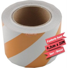 Fosfor Bant Çapraz 9,2 cm x 25 M Beyaz / Sarı Oto Aksesuar Premium