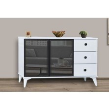 Yuvaset Home Maye Reflekte Mini Konsol Beyaz Camlı