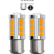 Ampul Çift Duy 1016 12V 33 LED Mercekli Turuncu   ( 002331 ) Oto Aksesuar Premium