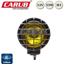 Sis Lambası 4x4 12V H3 Yuvarlak Krom Nikelaj  Sarı 16X13CM Emark Belge Oto Aksesuar Premium