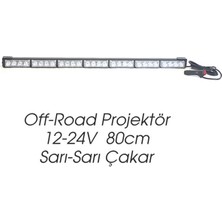 Off-Road LED Bar Proj. 9-30V 80CM Çakar Sarı-Sarı Oto Aksesuar Premium